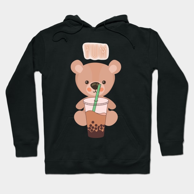 Bubble Tea Bear Hoodie by Rowalyn Keith